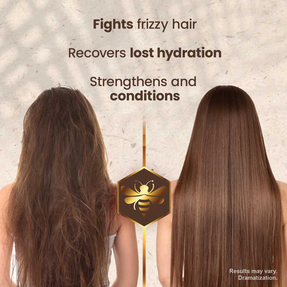 Frizz control and smoothing action shown with Tio Nacho conditioner.