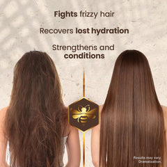 Frizz control and smoothing action shown with Tio Nacho conditioner.