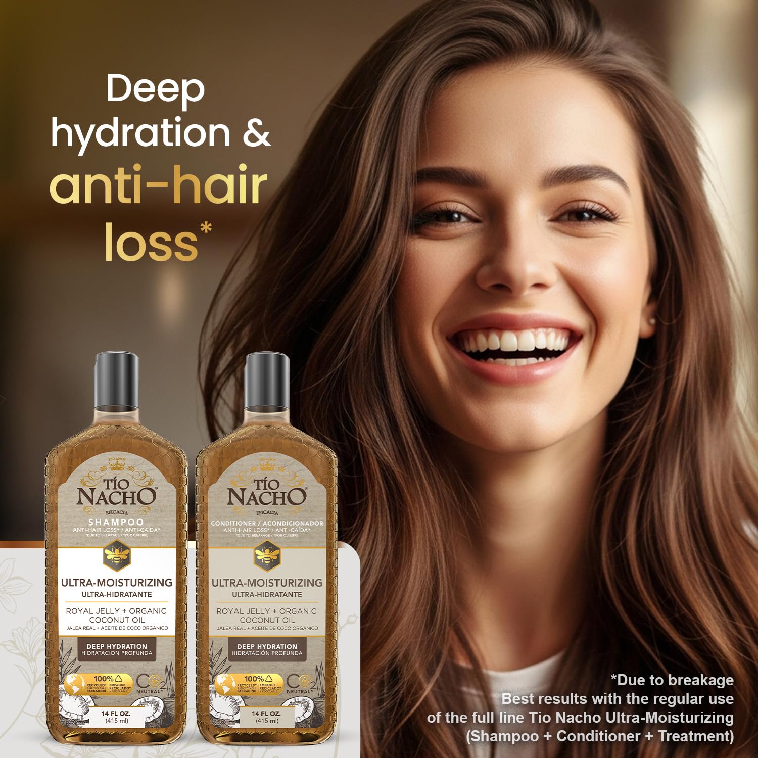 Tio Nacho Frizz Control Shampoo packaging box highlighting hydration
