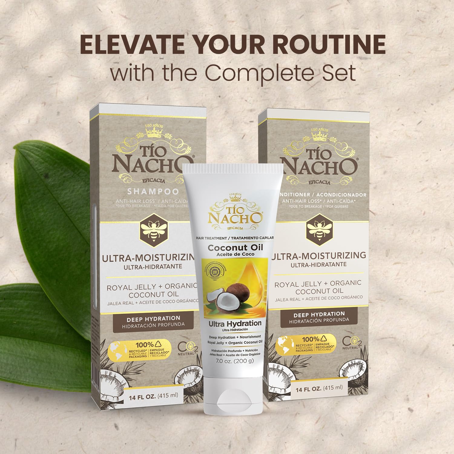 Gentle cleansing suitable for dry or damaged hair with Tio Nacho shampoo