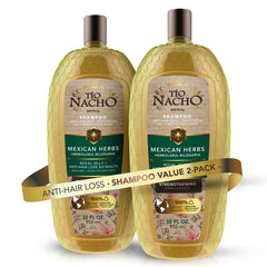 Tío Nacho anti-hair-loss shampoo bottle with royal jelly and rosemary for nourishing scalp.