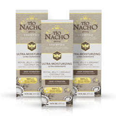 Tio Nacho Ultra-Moisturizing Shampoo bottle close-up with coconut oil for deep hydration