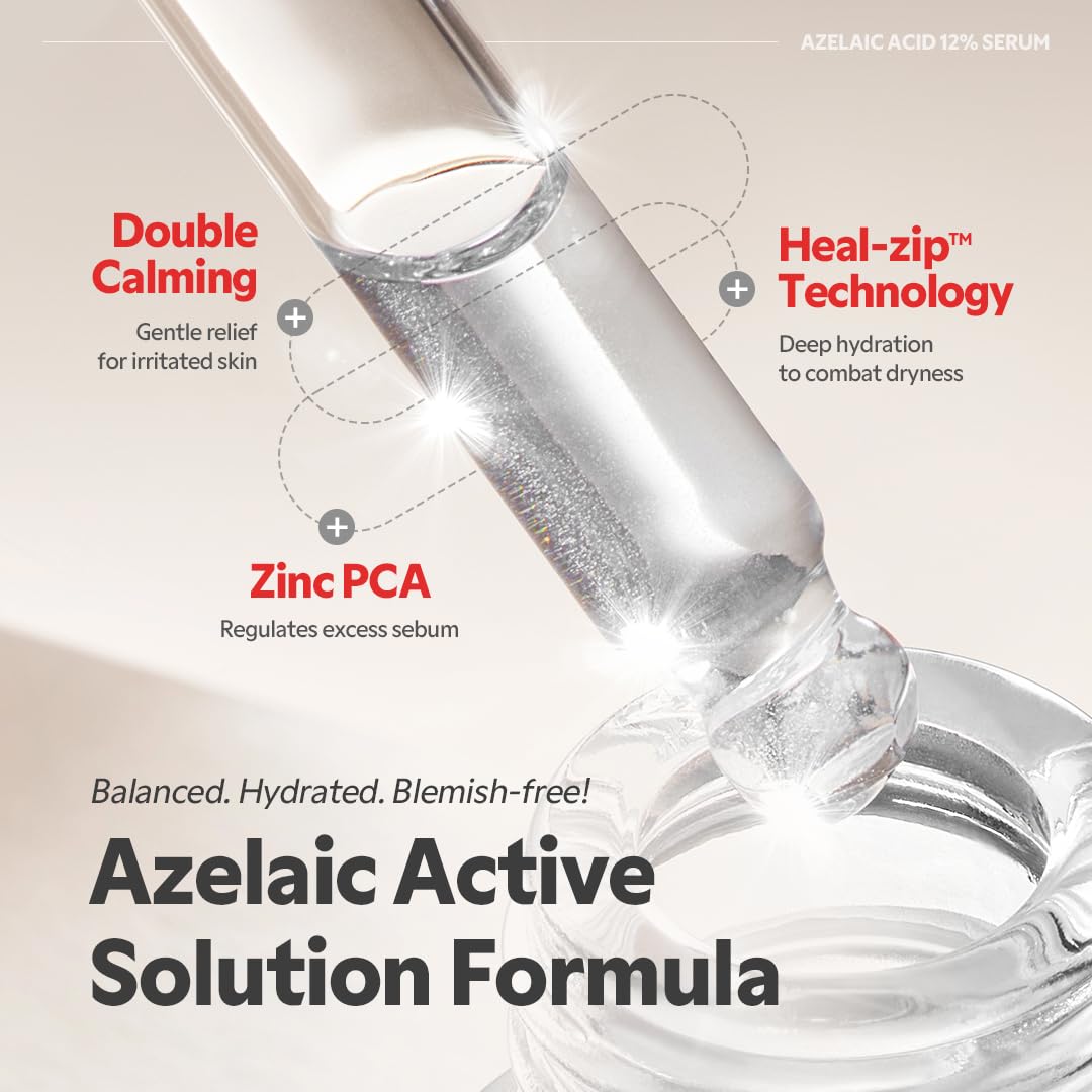 TIRTIR Azelaic Acid Serum drops on hand for balance and calm application.