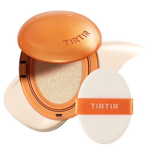 TIRTIR Mask Fit AI Cushion compact open shows a natural base for a seamless look.