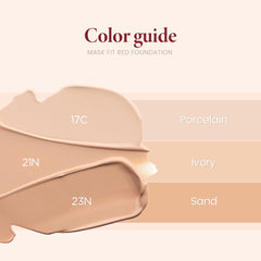 TIRTIR Mask Fit Red Foundation applied on diverse skin types shows all-skin-types compatibility.