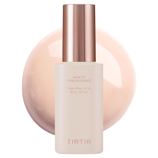 TIRTIR Mask Fit Tone Up Essence bottle showing a lightweight, hydrating base for glass skin.