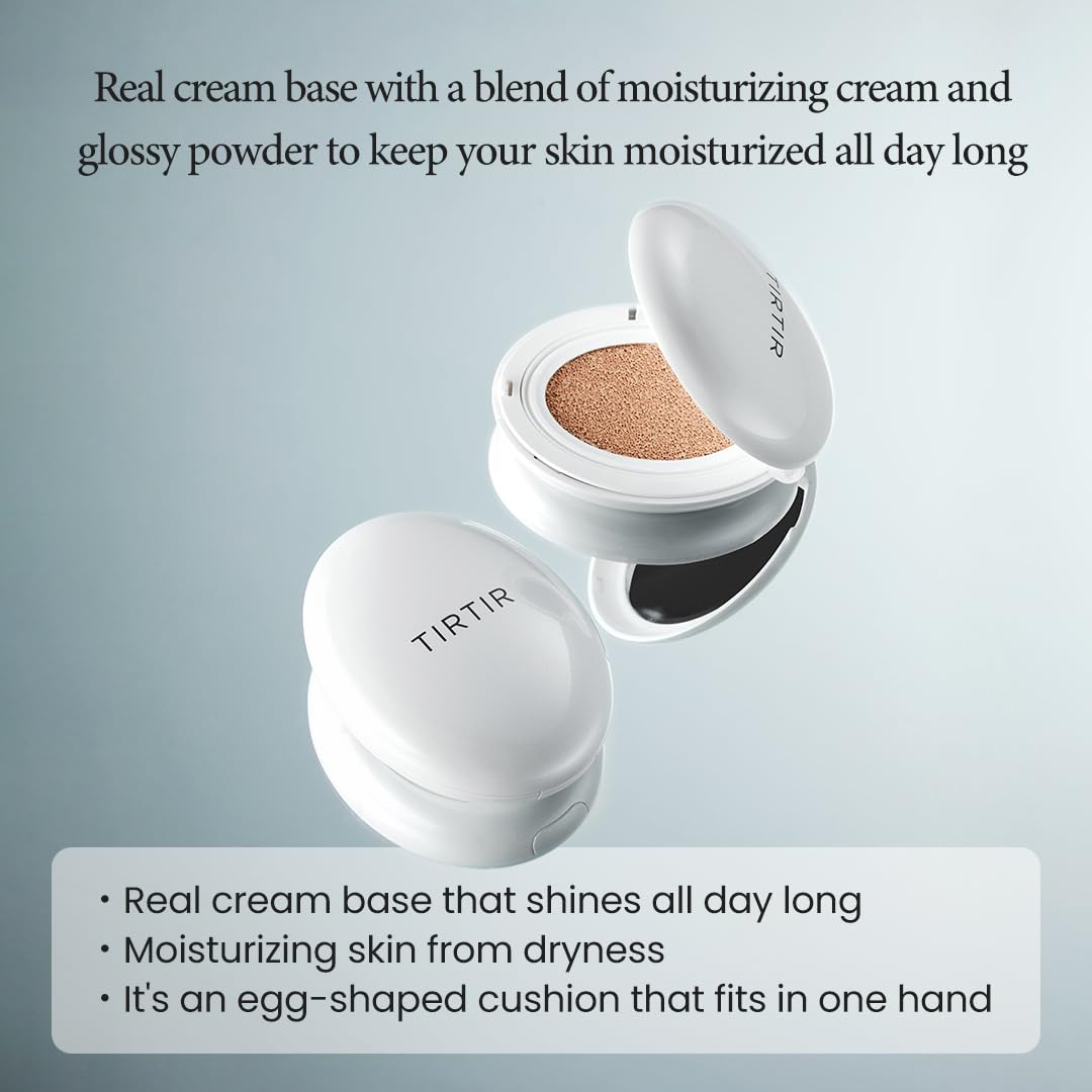 TIRTIR My Glow Cream Cushion compact open reveals the creamy texture for easy application.