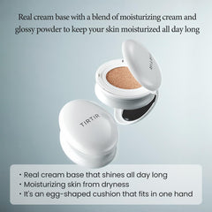 TIRTIR My Glow Cream Cushion compact open reveals the creamy texture for easy application.