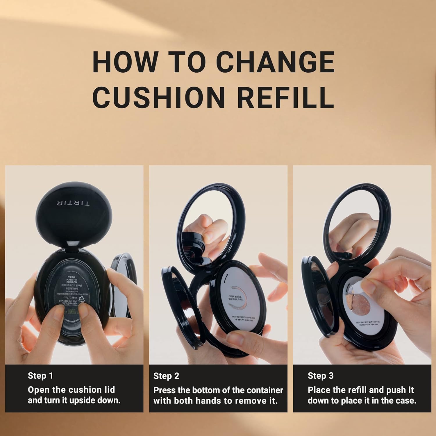 Dewy finish on skin with TIRTIR My Glow Cushion.