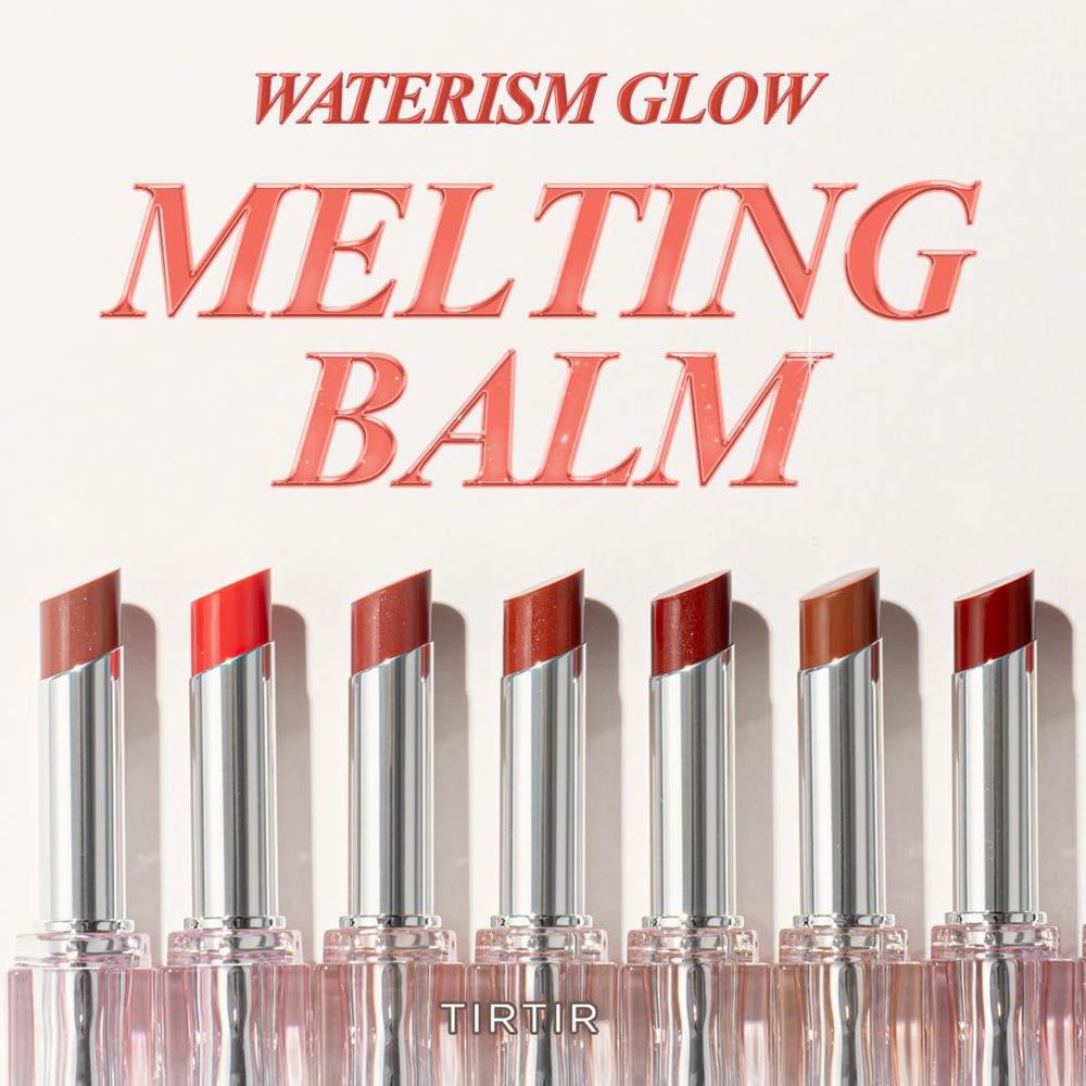 Waterism Glow Melting Balm 03 Sand Mond swirl texture demonstrates creamy formula for lip glow.