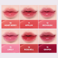 Lips glow with clear gloss and hydrated feel from Waterism Tint