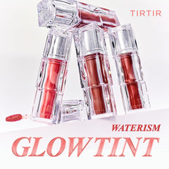 Close-up of TIRTIR Waterism Glow Tint texture showing moisture-rich gloss