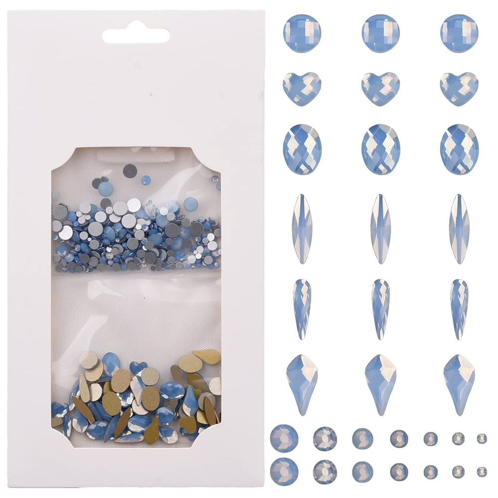 Tisslan blue opal flame rhinestones for nail art and crafts