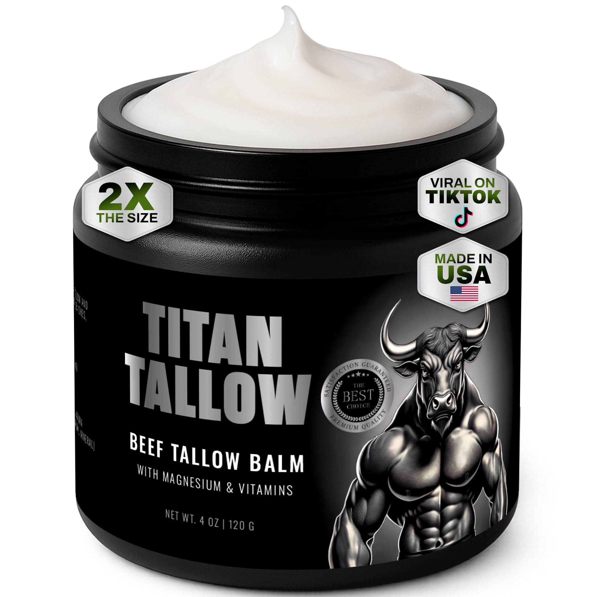 Titan Tallow face balm jar displaying clean, all-in-one hydration for daily skincare.