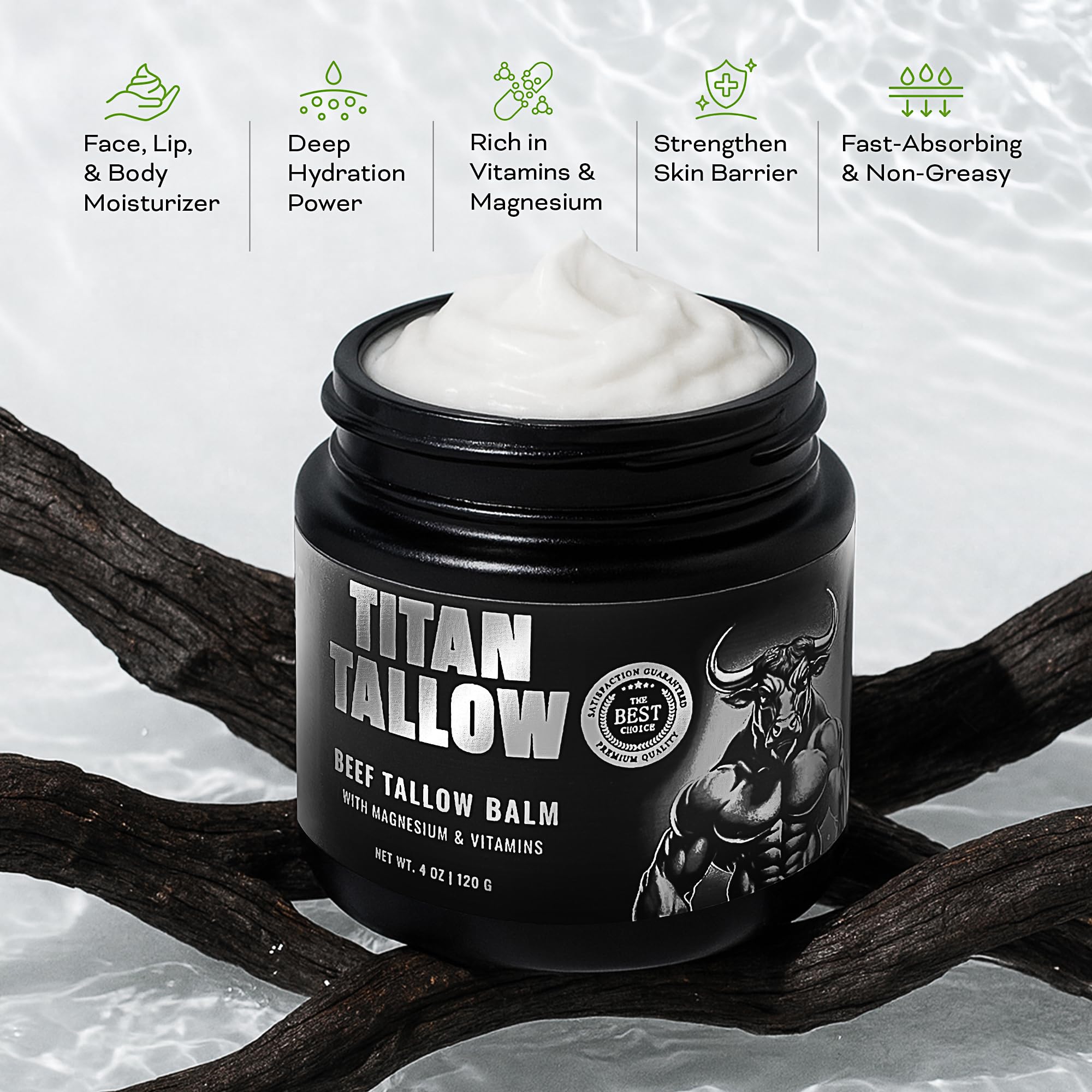 Titan Tallow honey-closeup highlighting soothing natural ingredients for calm skin.