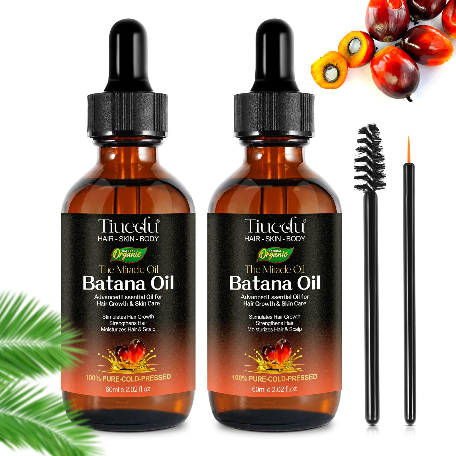 Tiuedu Batana oil bottle showing premium scalp nourishment and hair conditioning.