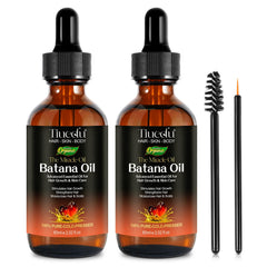 Tiuedu Batana oil eyelashes eyebrows application illustrates nourishing aesthetic care.