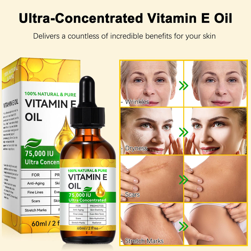 Tiuedu Vitamin E oil moisturizes skin for lasting softness.