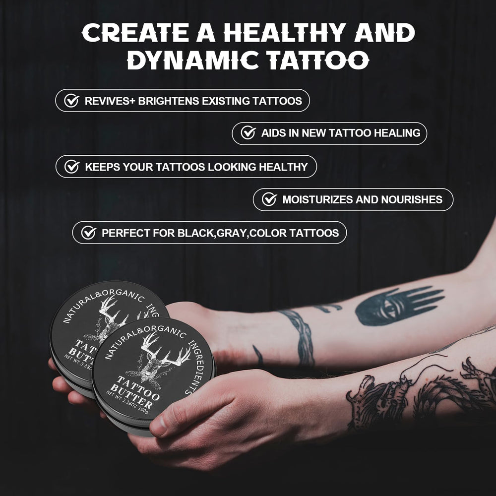 TIUSUTA balm forms a light barrier protecting ink on skin.