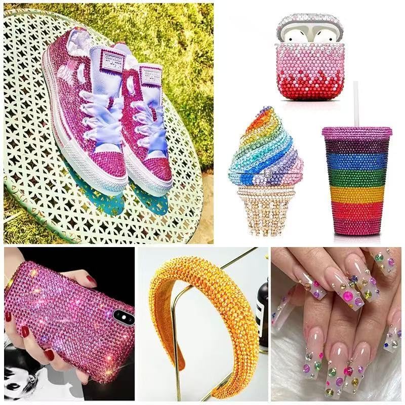 Tiwnefua 24Grid crystal decorations suitable for nails, phones, and accessories.