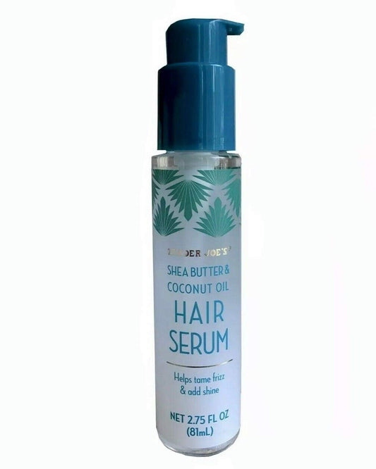 TJ's Trader Joe's Hair Serum bottle delivering silky, lightweight hydration