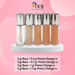 TKB Lip Liquid mixed into lip balm for versatile texture and shade.