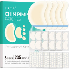 TKTK Chin Patches packaging shown for travel-ready acne care.