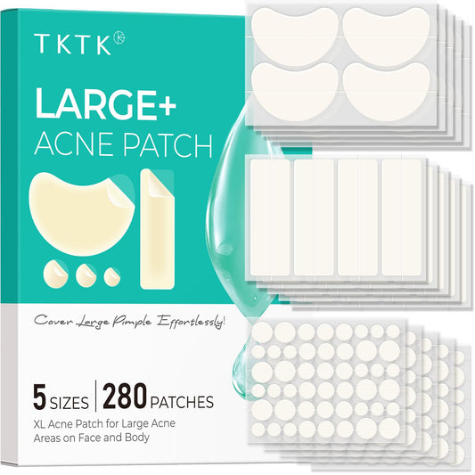 TKTK large hydrocolloid chin patch covering chin contour for targeted blemish care