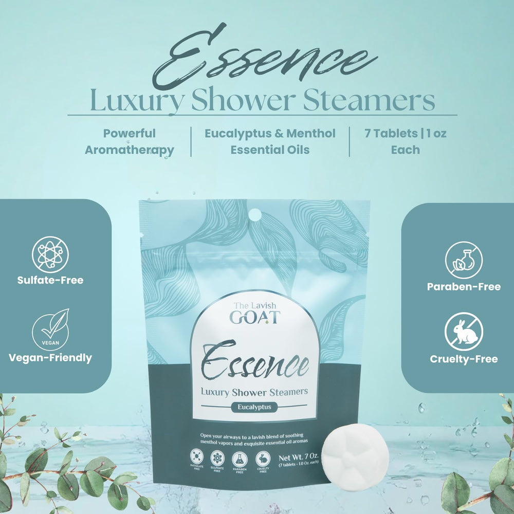 TLG Essence menthol eucalyptus shower steamer for a refreshing start to your day.