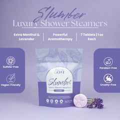 TLG Slumbers steamer dissolving in shower water releases lavender and menthol vapors