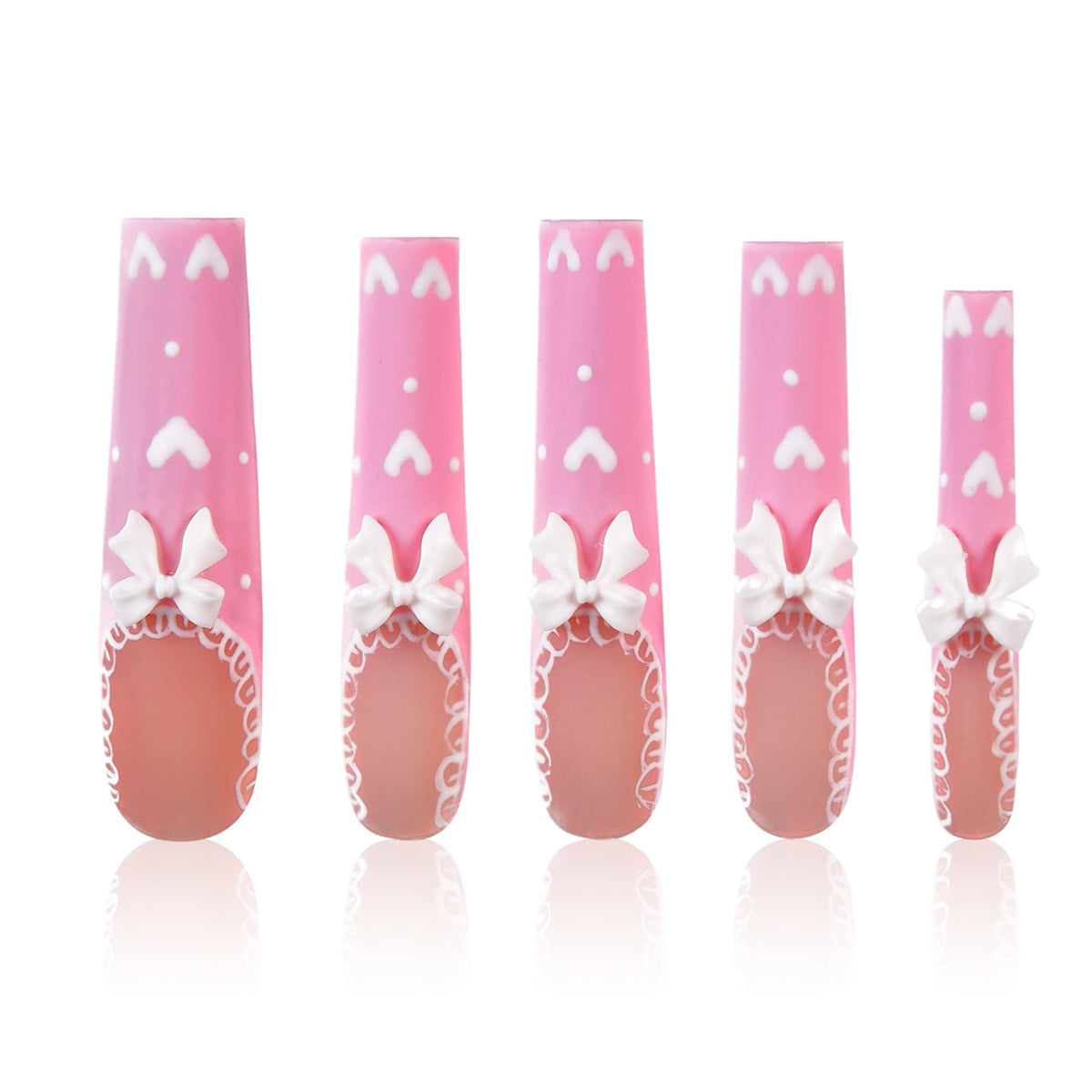 Tmani 10pc long-square nails with diamond glitter for glamorous looks