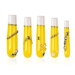 TMANI extra-long handmade press-on nails with diamond glitter for a glamorous look