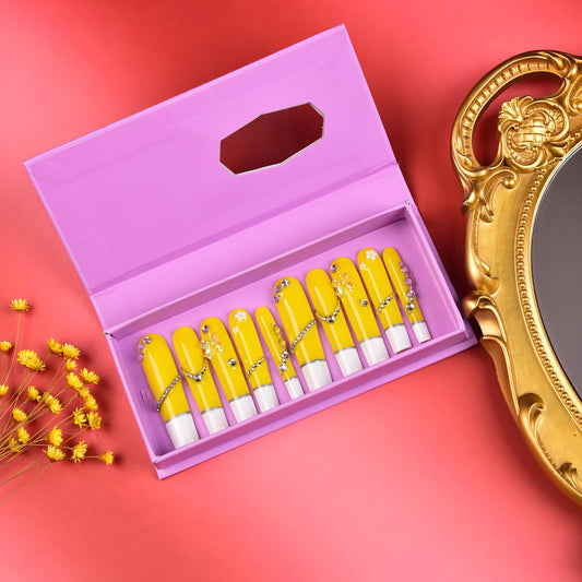 TMANI long square nails with glue and file kit for quick at-home manicure