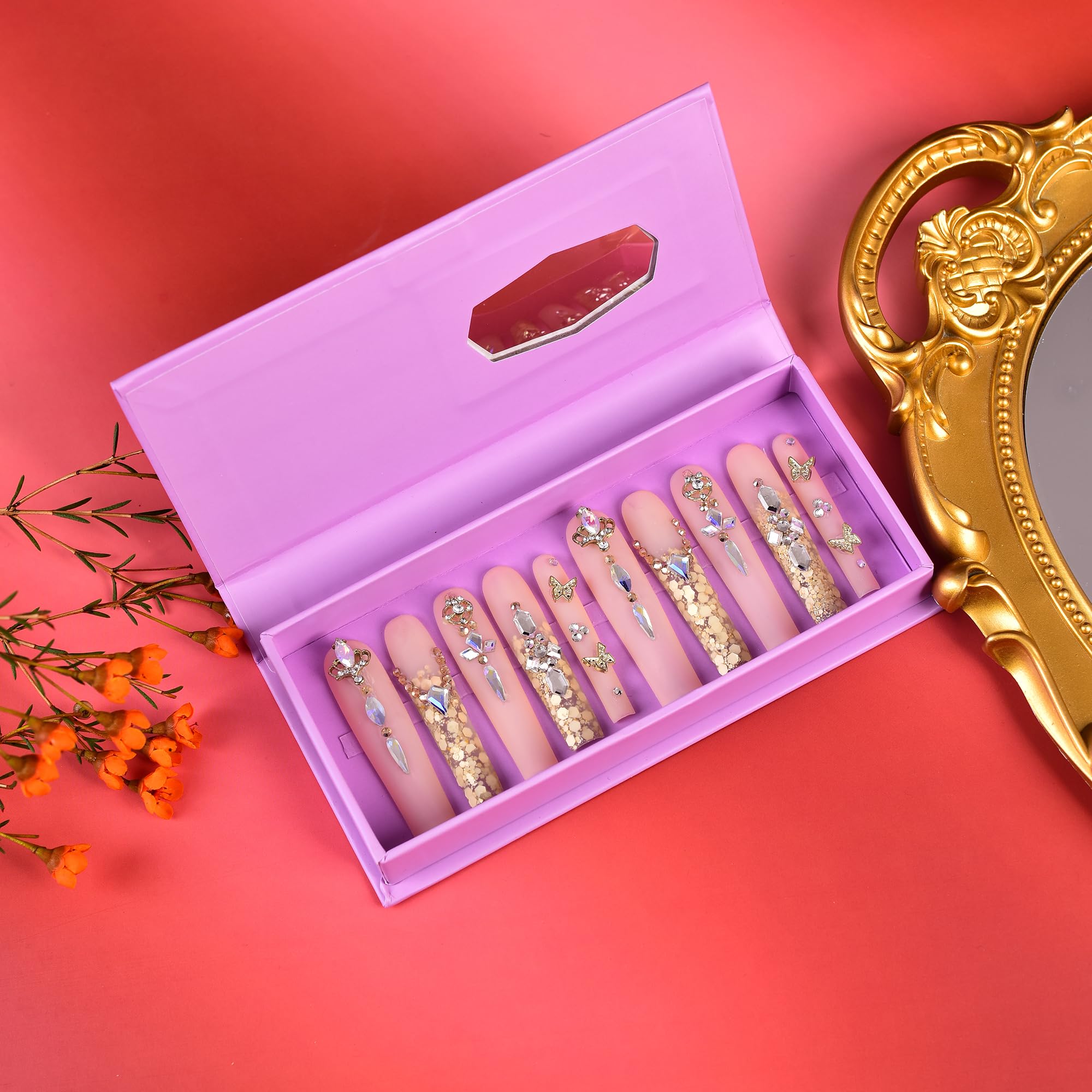 Tmani purple nail storage box keeps nails organized and portable.