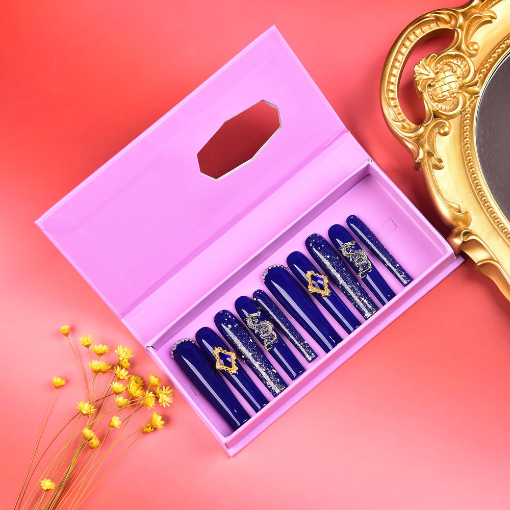 Tmani square nail tips with included file and glue for easy at-home salon results.