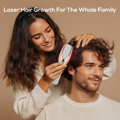 TMOSSO Laser Therapy Hair Growth Comb on scalp demonstrating ergonomic handling.