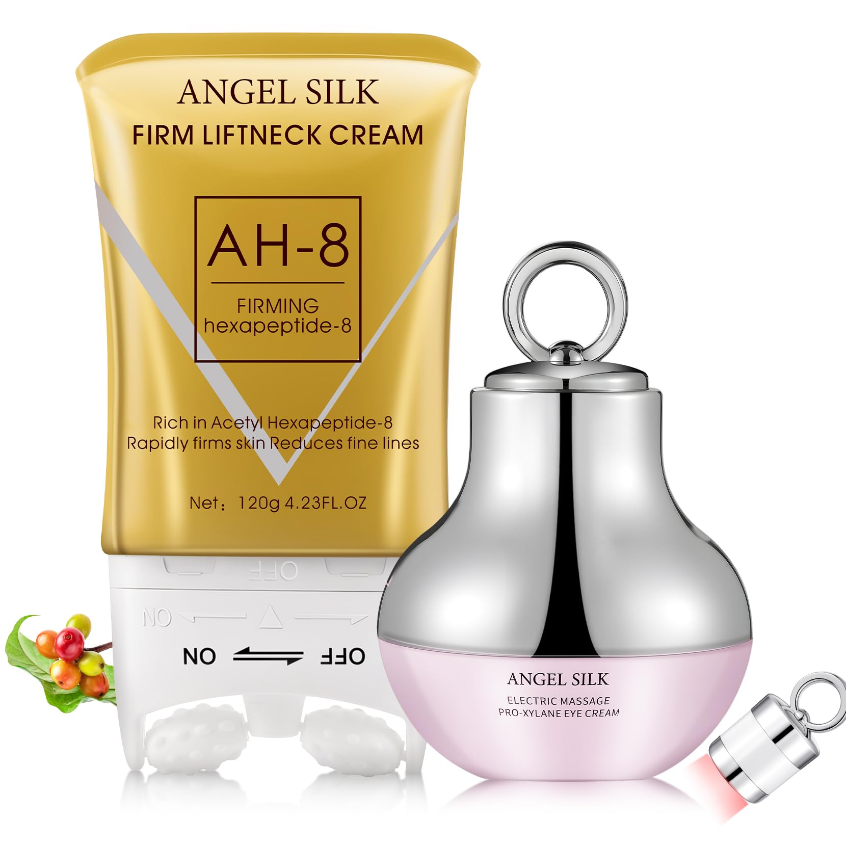 TMYIOYC AH-8 neck cream roller bottle offers firmer, lifted neck skin.