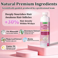 TNEGHC Minoxidil spray applied on scalp for even coverage and potential hair regrowth support.