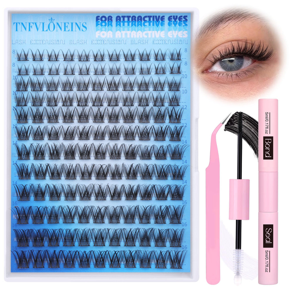 Natural-looking clusters blend with real lashes for subtle volume.