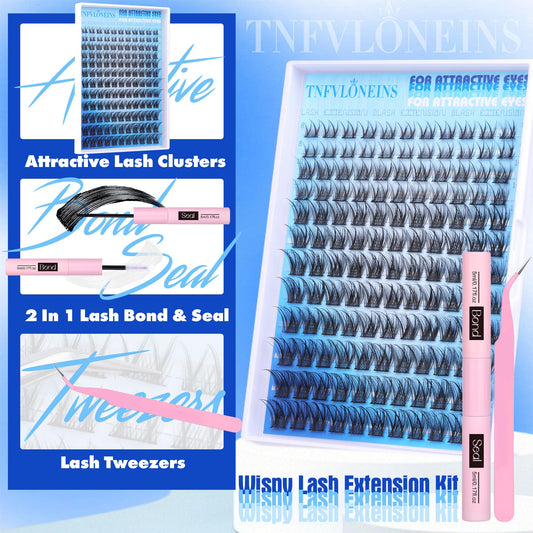 Closeup of 8-16mm wispy lashes enables DIY lash extension.