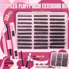 TNFVLONEINS fluffy lash clusters 80D close-up for fuller volume and comfortable wear.