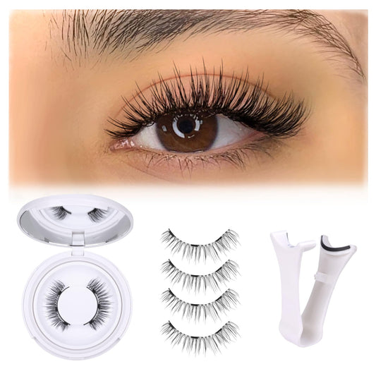 TNFVLONEINS magnetic eyelashes with application tool for precise, glue-free wear.