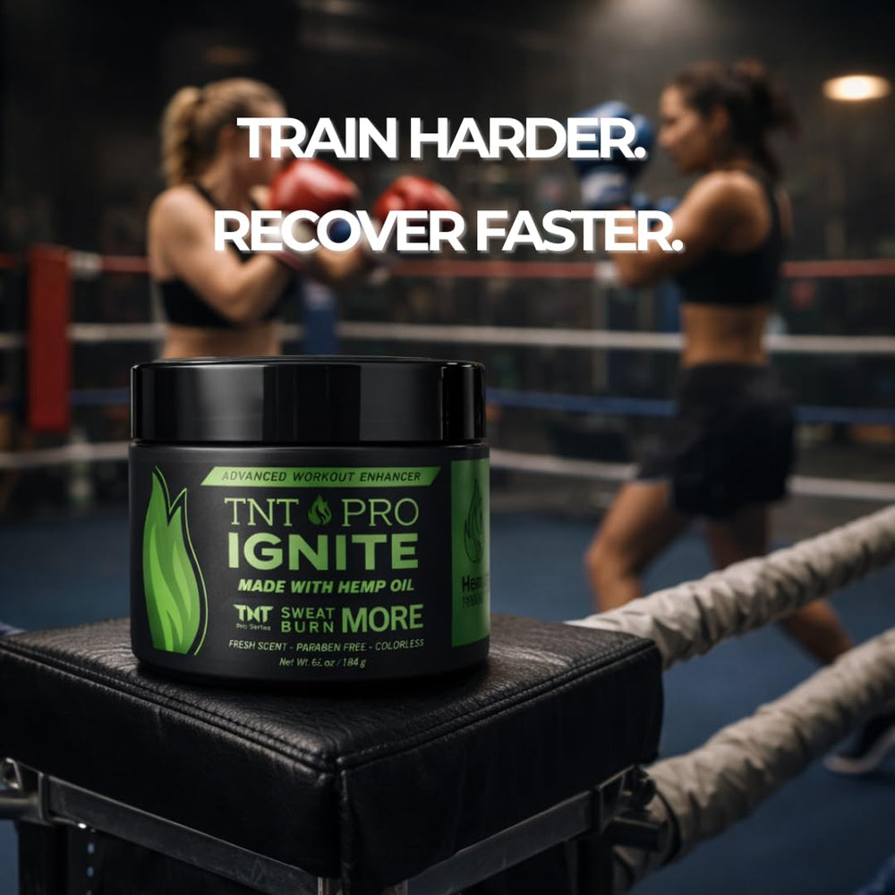 TNT Pro Ignite Sweat Cream application on arm shows quick absorption.