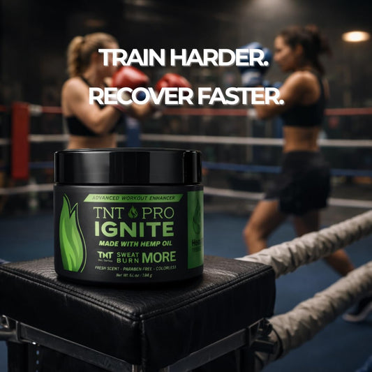 TNT Pro Ignite Sweat Cream application on arm shows quick absorption.