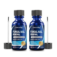 Tobcharm toenail fungus treatment bottle front with 25% undecylenic acid.