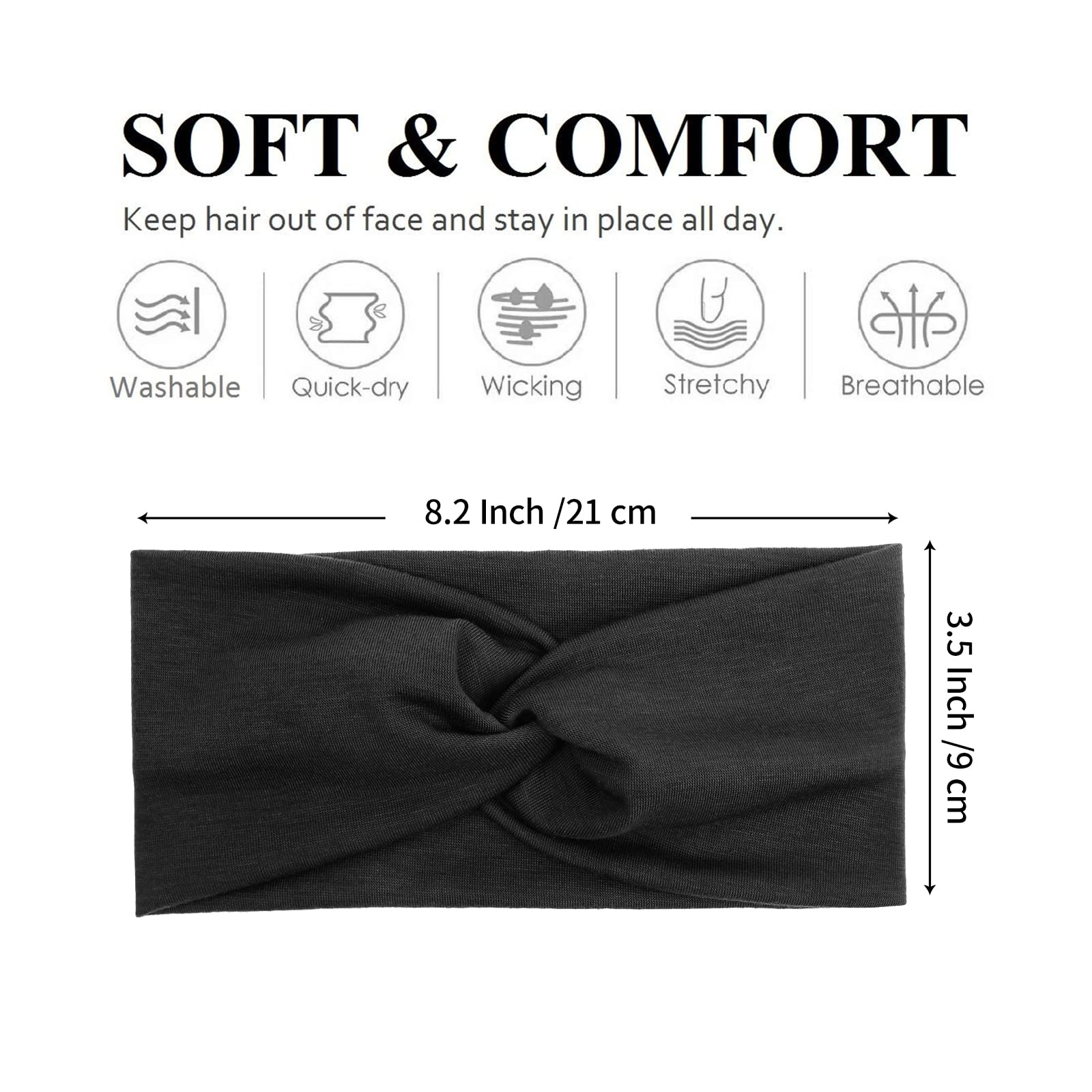 Tobeffect non-slip headband delivers secure wear for workouts and yoga sessions.