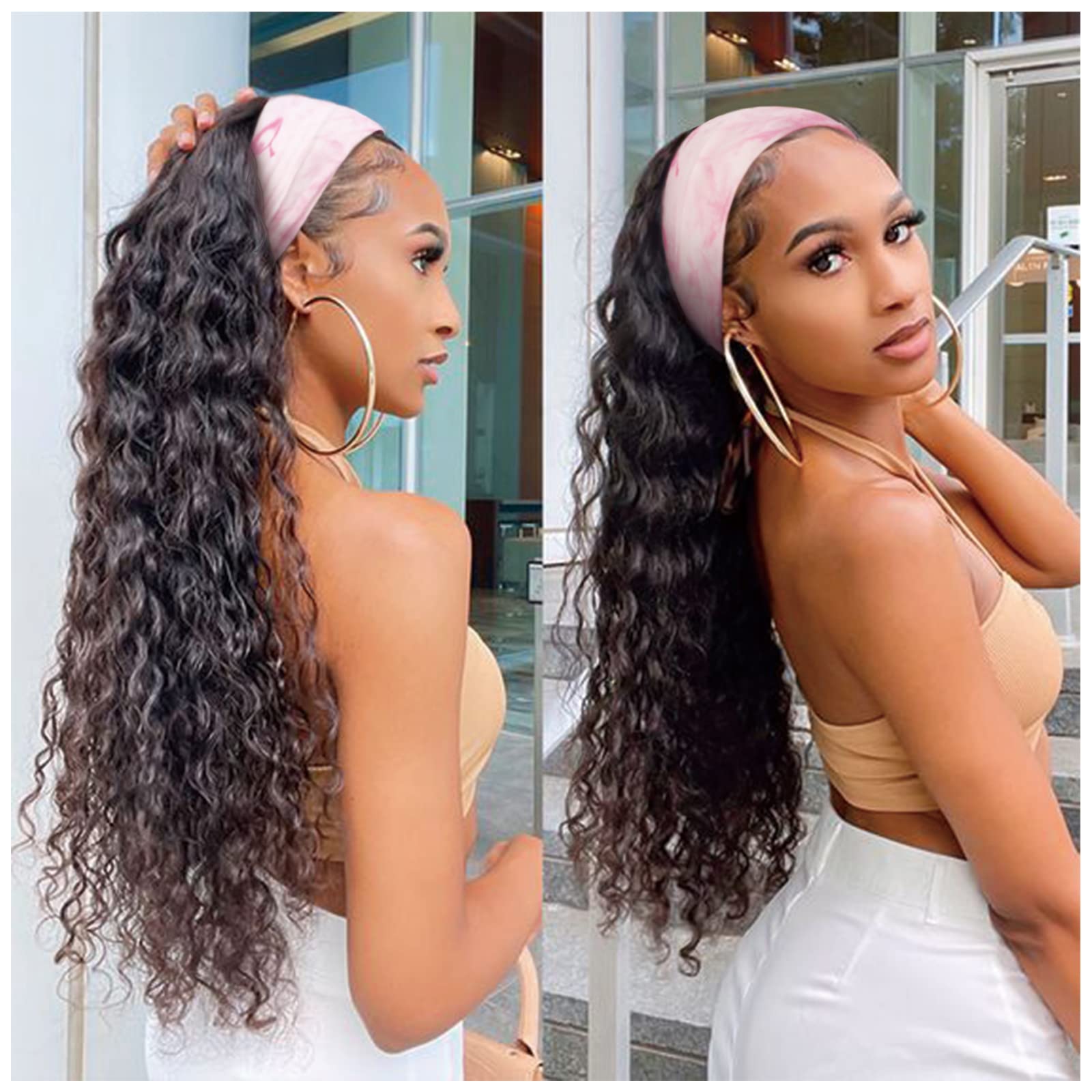 Tobeffect elastic non-slip headband keeps hair in place during workouts.