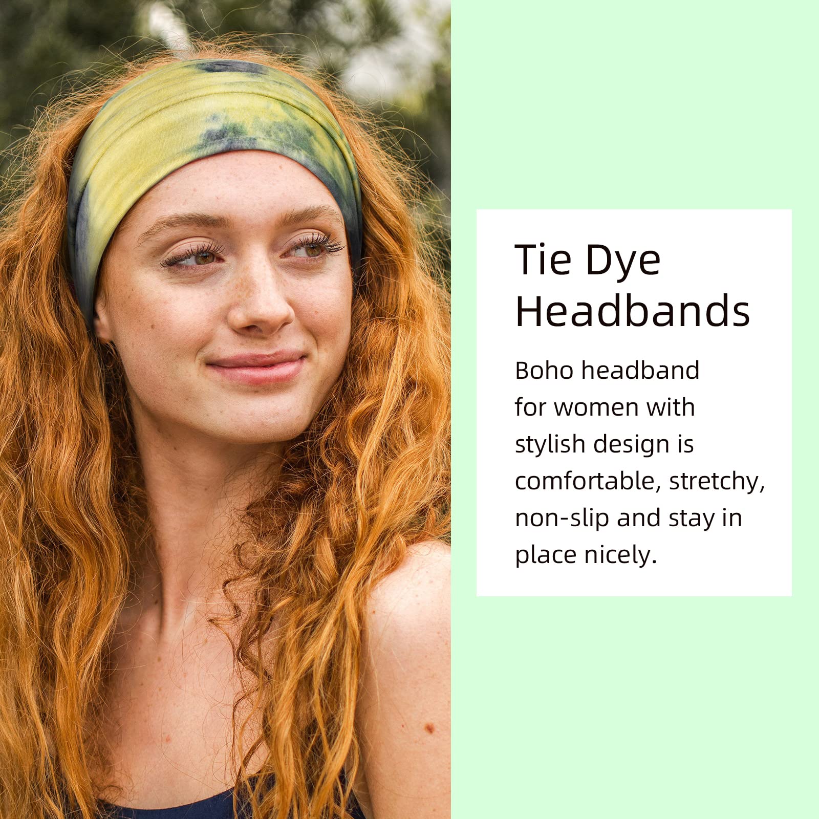 Tobeffect extra-wide turban headband up to 13 inches for versatile fits.