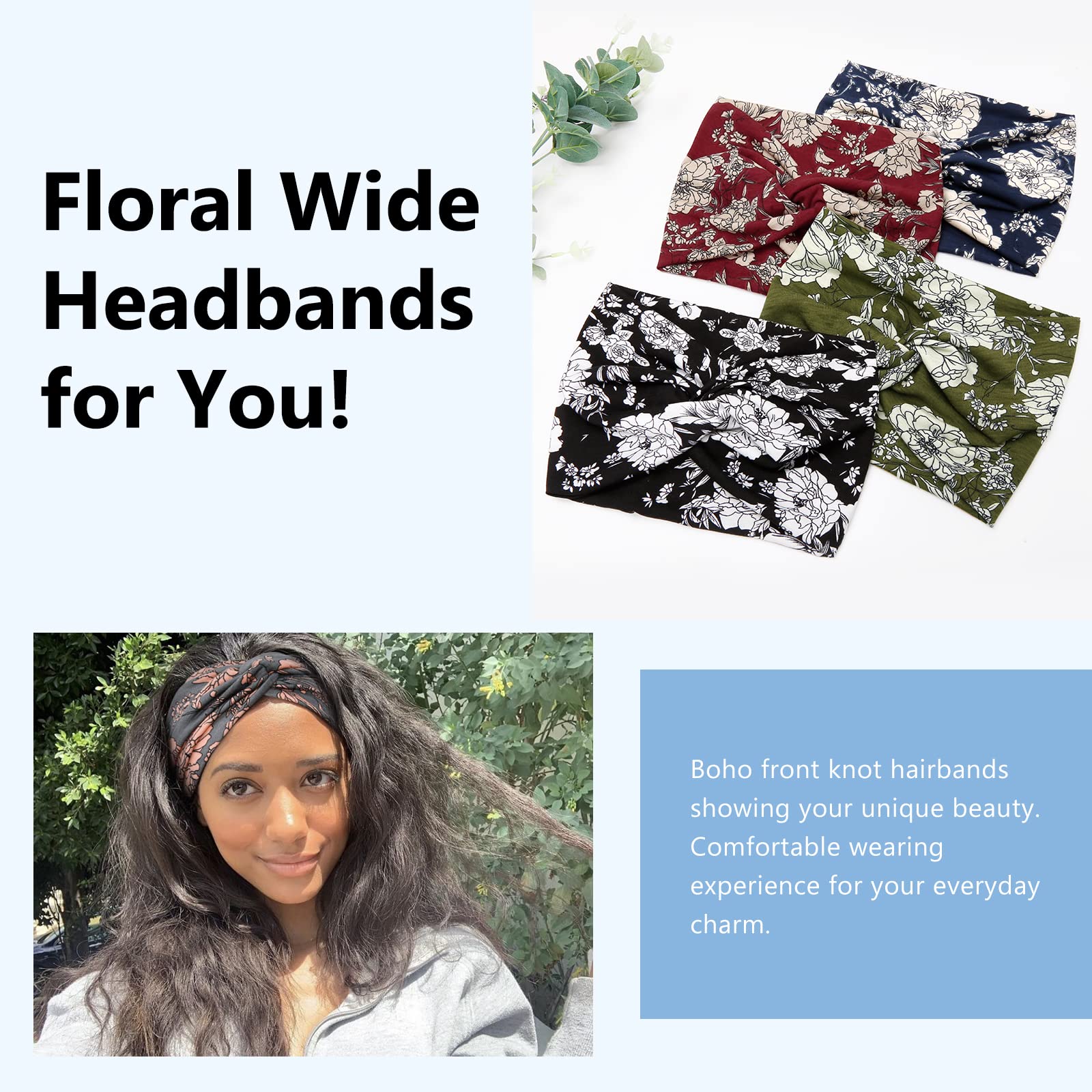 Tobeffect wide headbands non-slip fit stays secure