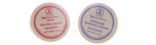 Tobs Taylor of Old Bond Street Rose shave cream bottle for a rich, smooth shave.